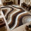 Stil Luxos Ușor Model Curbe Covor Mare Decorare Sufragerie Covor Canapea 160x230 Pufoasă Moale Dormitor Covoraș pentru Picior Lângă Pat