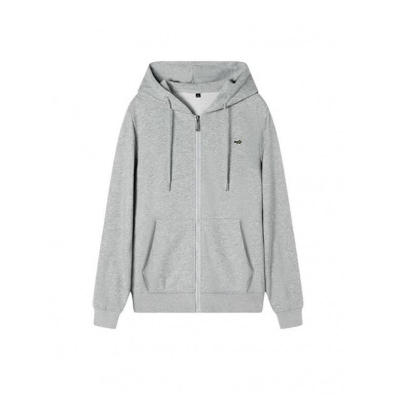 Unisex Frottee-Strickjacke mit Stickerei (Fisch), Reißverschluss und Taschen - Lockere Passform für Herbst/Winter-Sport.