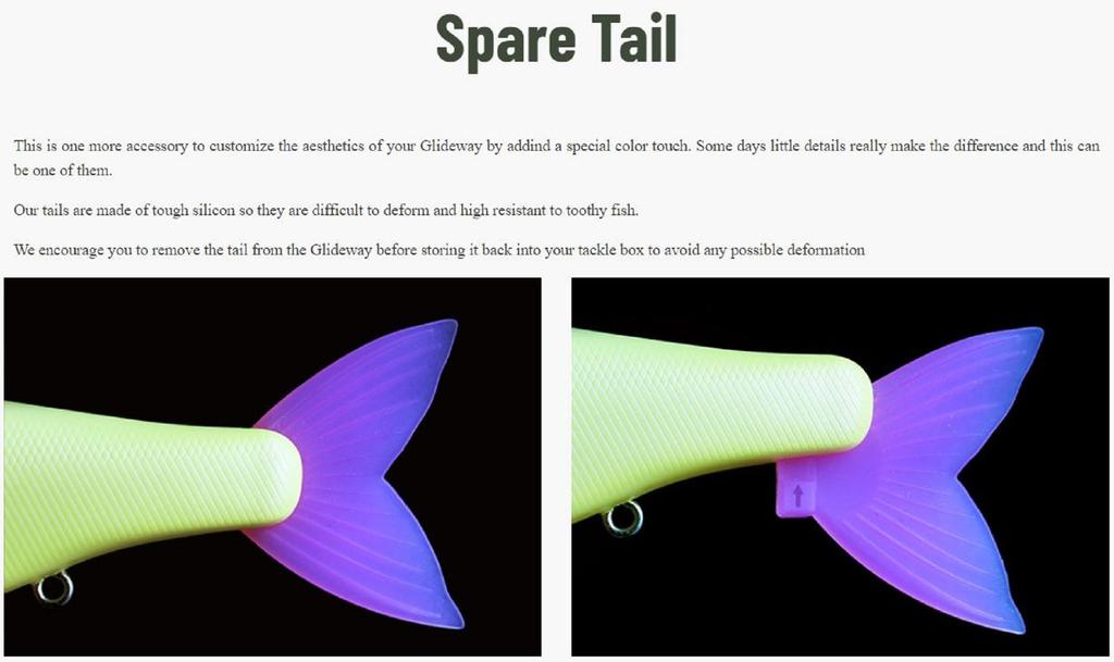 Glideway 176 Swimbait Spare Tail Transparent Red (3326)