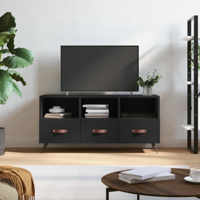 VidaXL Meuble TV noir 102x36x50 cm bois d'ingénierie 829005