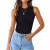 GMXIA Threaded Knitted Vest Women's Summer Solid Color Slim-fit Top