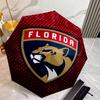 Florida Panthers Fashionable Automatic Opening/Closing Folding Umbrella. Portable and Foldable, Ideal for Gift, Travel, and Daily Use