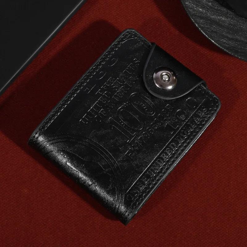 Men's Wallets With 100 US Dollar Pattern Male PU Leather High Quality Photo Card Holder Case Fashion Large Capacity Purse Bag