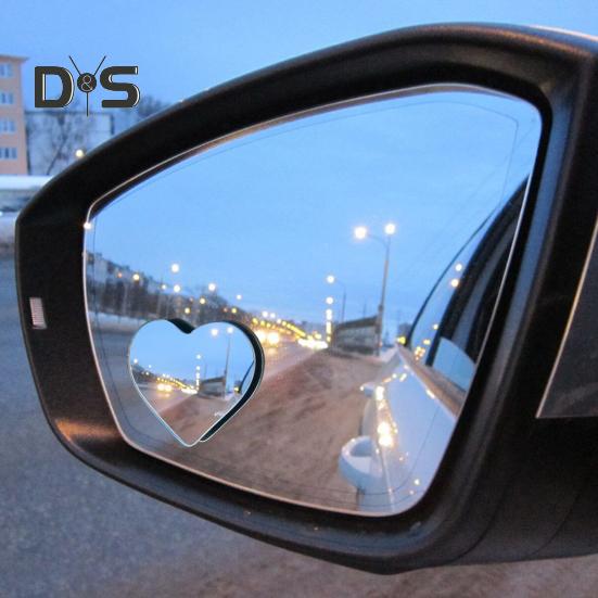 2Pcs Heart Shaped Blind Spot Mirrors for Cars Anti-breaking Convex Rearview Mirror Wide Angle Convex Mirror Stick-On Side Mirror for Enhanced Safety