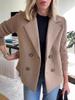 Nouveautés Printemps Mode Femme Chic Manteau en Laine Patchwork Tricoté