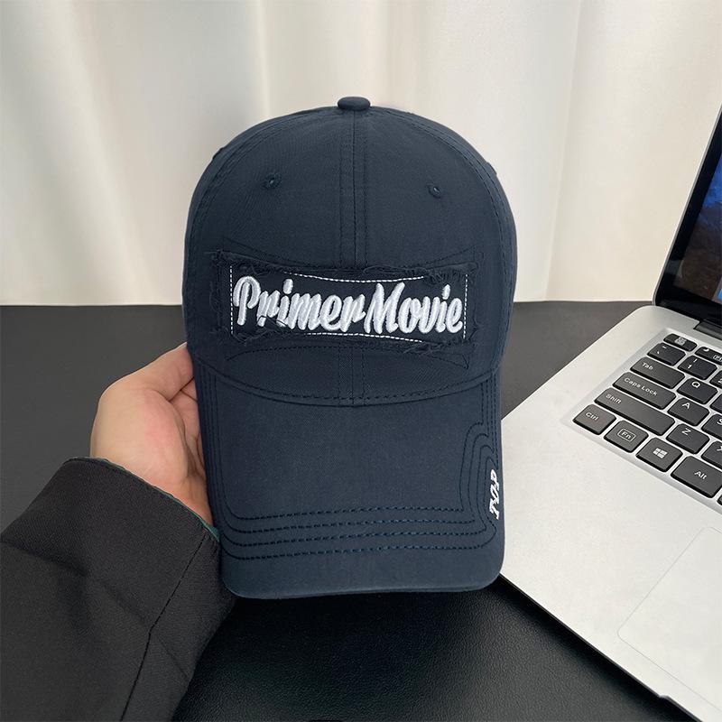 Embroidered Letter Baseball Cap Men's Four Seasons Deep Top Wide Brim Sunshade Cap Women's Face Small Casual Versatile Sun Hat