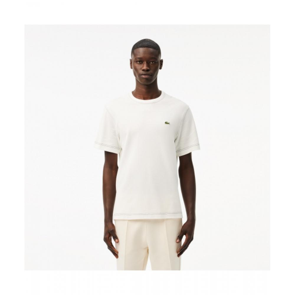 

LACOSTE Мужская двухсторонняя футболка с коротким рукавом из пике [Off White] 004