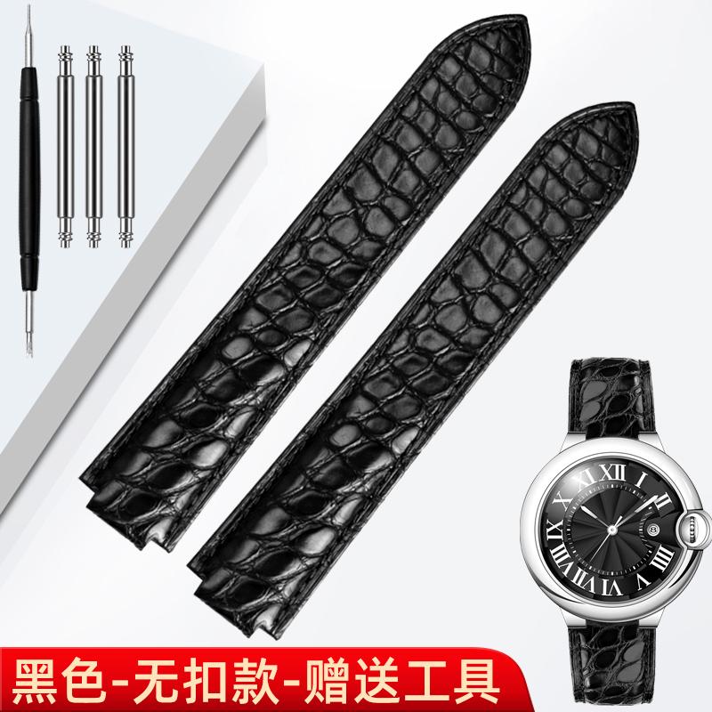 16 18 20 22m For Cartier blue balloon leather watchband Blue crocodile skin convex men women Folding buckle watch strap bracelet