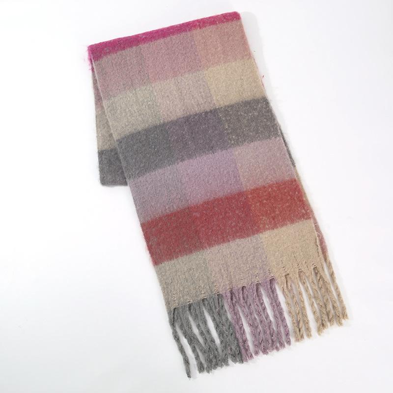 Imitation Cashmere Scarf for Women Winter  Men's Scarf  Autumn and Winter Thick Wool Tassel  Versatile New Plaid Scarf