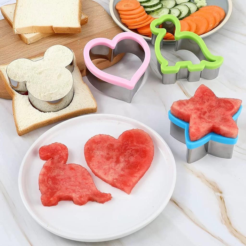 Stainless Steel Sandwich Cutter Cartoon Dinosaur Rabbit Toast Bread Mould Cookie Cutters DIY Baking Mold Kids Lunch Bento Tool