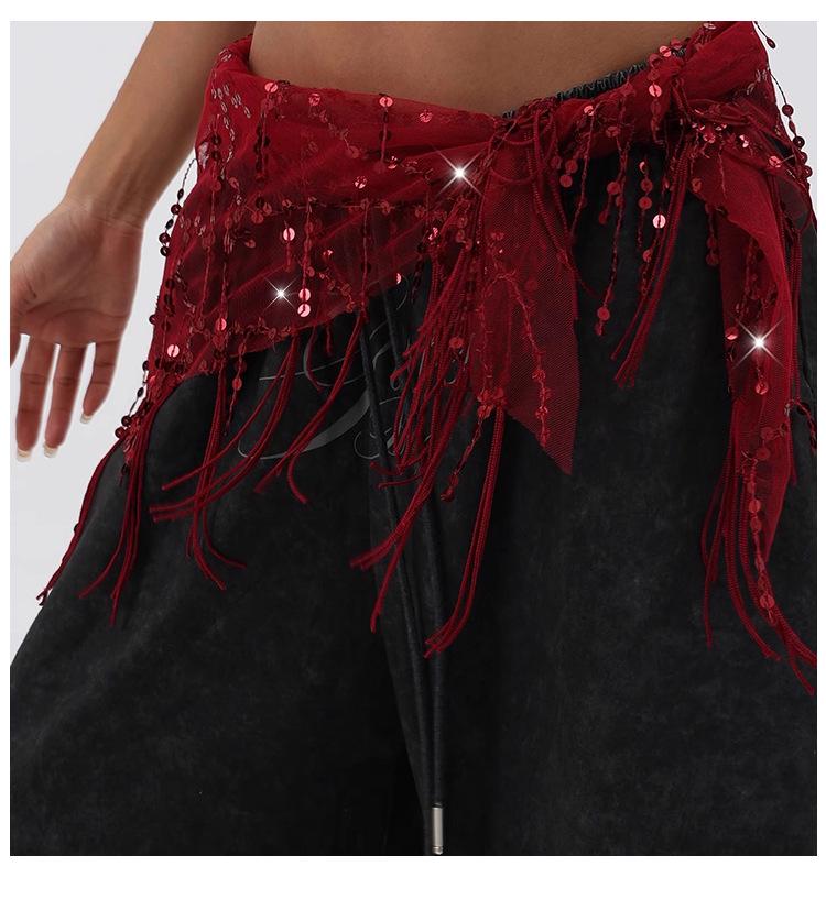 Trendig Paljetttofs Höftscarf - Mångsidigt Midjeaccessoar för Jazz- & Streetdans