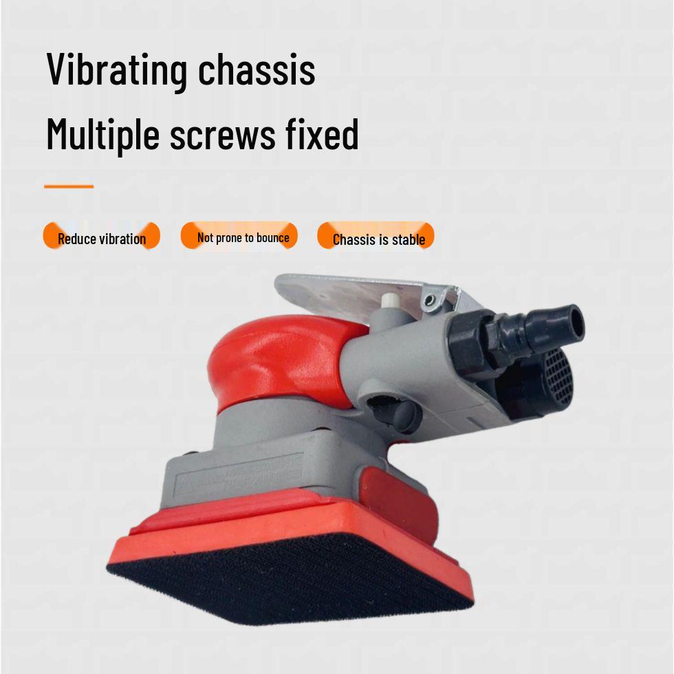 Small Square Pneumatic Sander for Car Paint Polishing, Derusting, and Deburring - Powerful Vibration Type.