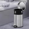 Stainless Steel Trash Can Toilet Waste Bins Kitchen Round Large Luxury Litter Bin Household Food Garbage Disposal Container