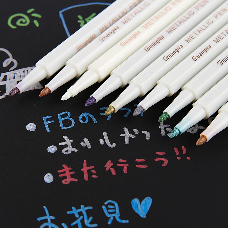 12 Colors Metallic Marker Pen Medium Point Metallic Markers for Rock Painting, Black Paper, Card Making, Scrapbooking Crafts