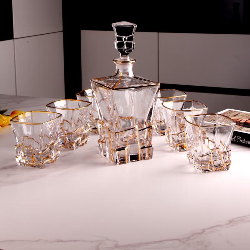 Flevance Europäischer Kristall Whisky Dekanter und Gläser Set