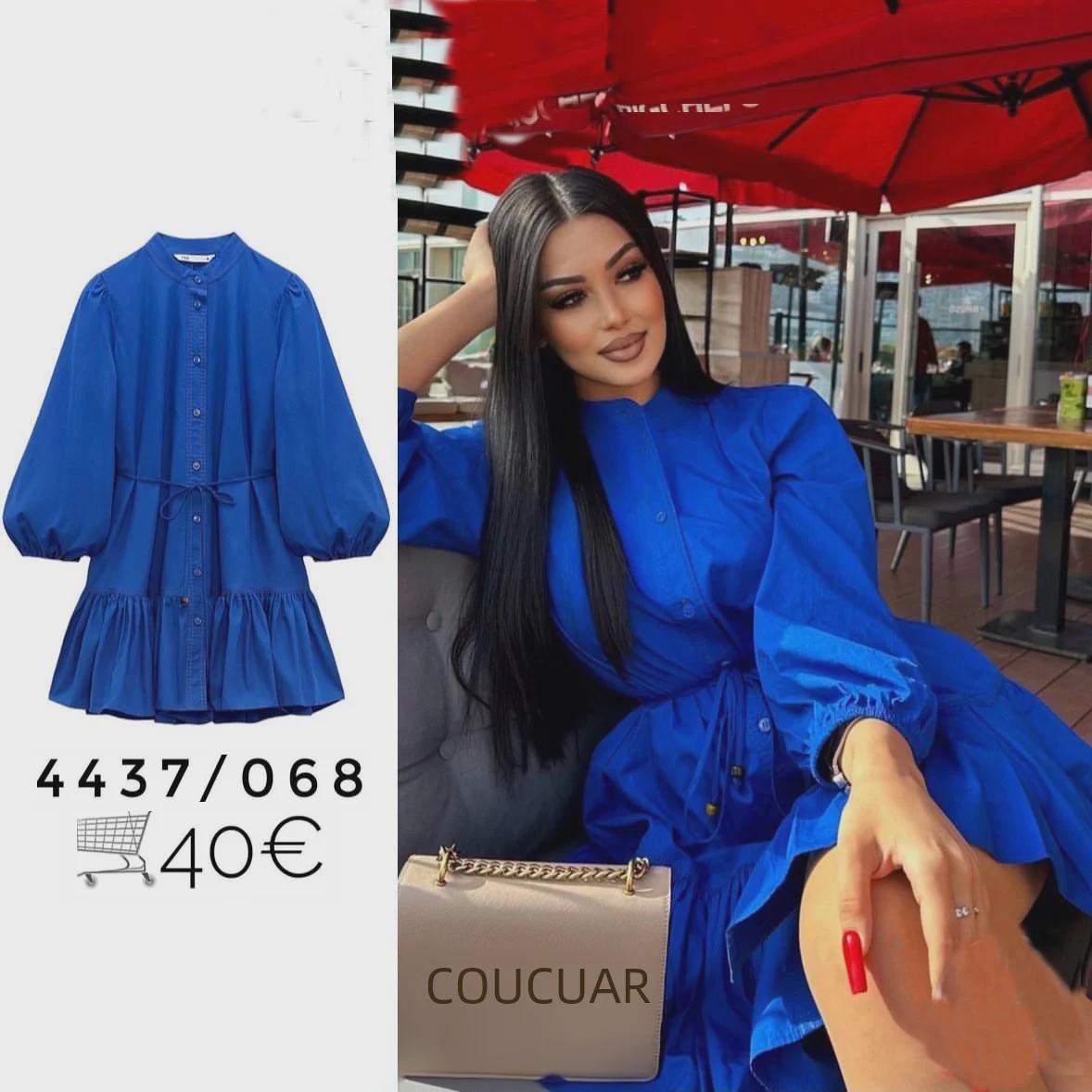 

New Women s Summer Round Neck Button-Up Shirt Dress - European & American Style Extra Small