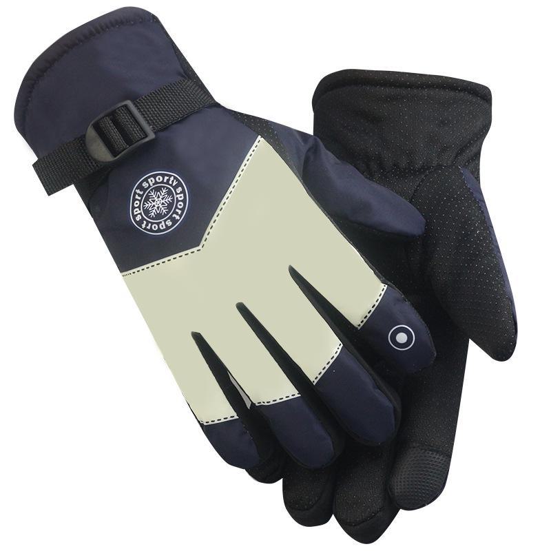 Men's and Women's Winter Ski Gloves: Full Finger, Plus Velvet, Thick, Warm, Non-Slip, Waterproof, Touch Screen, for Outdoor Mountaineering and Cycling