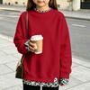 Big Girls Casual Printed Two-Piece Look Pullover Top with Neck and Loose Fit for Everyday Wear