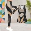 Women Plus Size Printed Scoop Neck Sleeveless Longline Tank Top Fitted Pants Two Piece Set