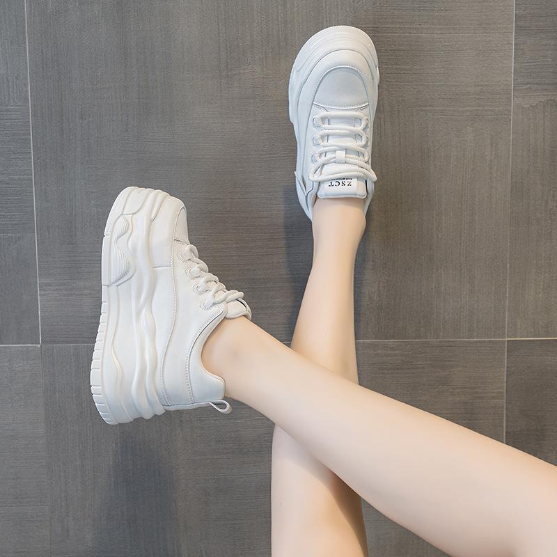 Platform Spring and Autumn New Leather Muffin Small Student Sports and Leisure Shoes