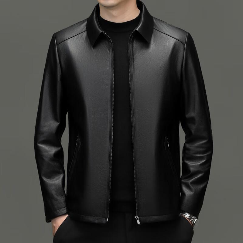 Yiliteng Men's Business Casual Leather Jacket