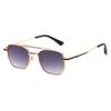 New square metal fashion sunglasses, European and American retro pilot double beam simple and versatile sunglasses