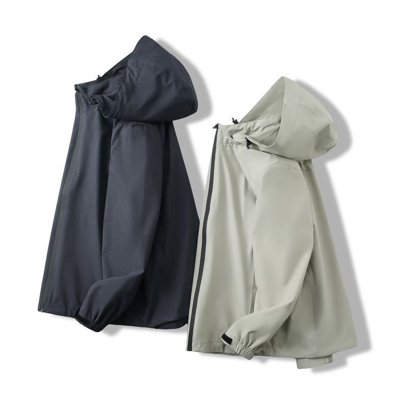Foreign Trade Surplus Outdoor Tech Windproof Waterproof Men's 3D Cut Sports Casual Hooded Jacket
