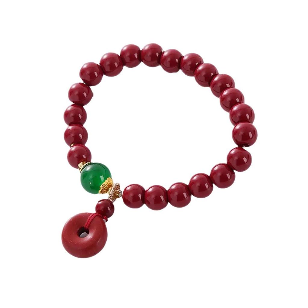 Cinnabar Purple National Style Lotus & Elephant Hand String Bracelet Set