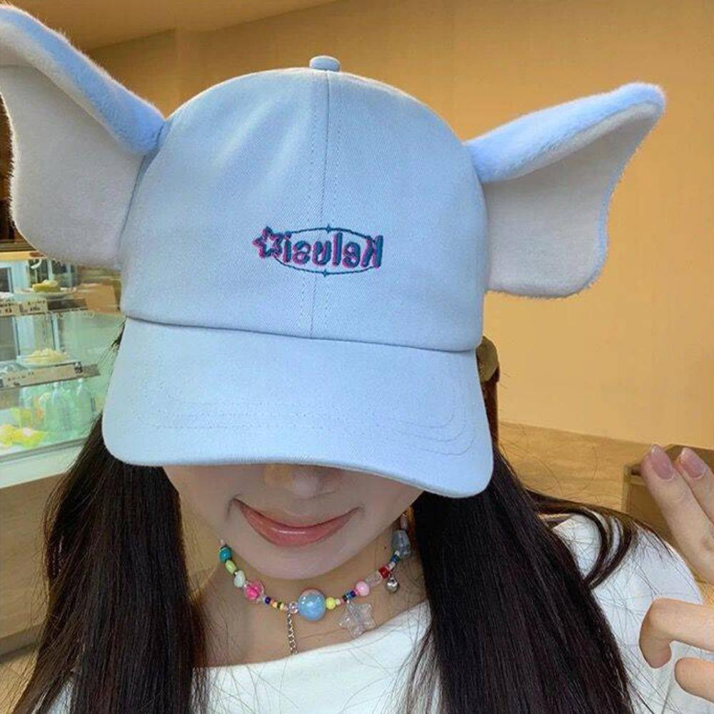 Plush Kitty Baseball Cap UV Protection Lop Ear Rabbit Hat Elephant Hat with Ears Nose Streetwear