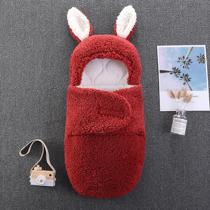 Copertina Swaddle per Neonato Morbida Carina con Orecchie Indossabile Sacco a Pelo Busta Anti-Sussulto per Neonati Maschi Femmine
