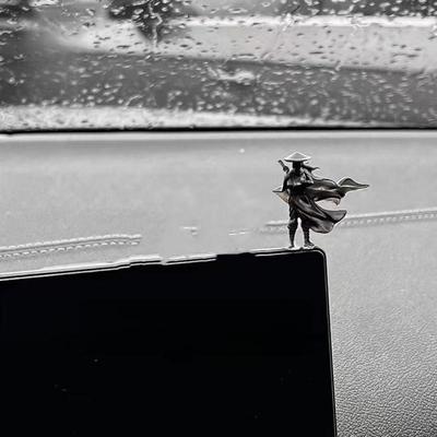 Mini Chinese Swordsman Figure Set Ancient  Ornaments Decorative Car Dashboard Statue for Interior Design