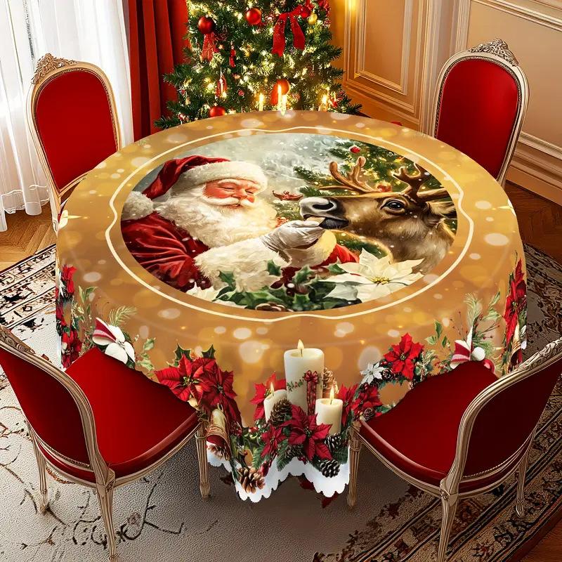 

Рождественская скатерть - Винтажный снеговик, Для вечеринки в помещении/на открытом воздухе, Для дома, Обеденный декор, Праздничное украшение 152*254cm
