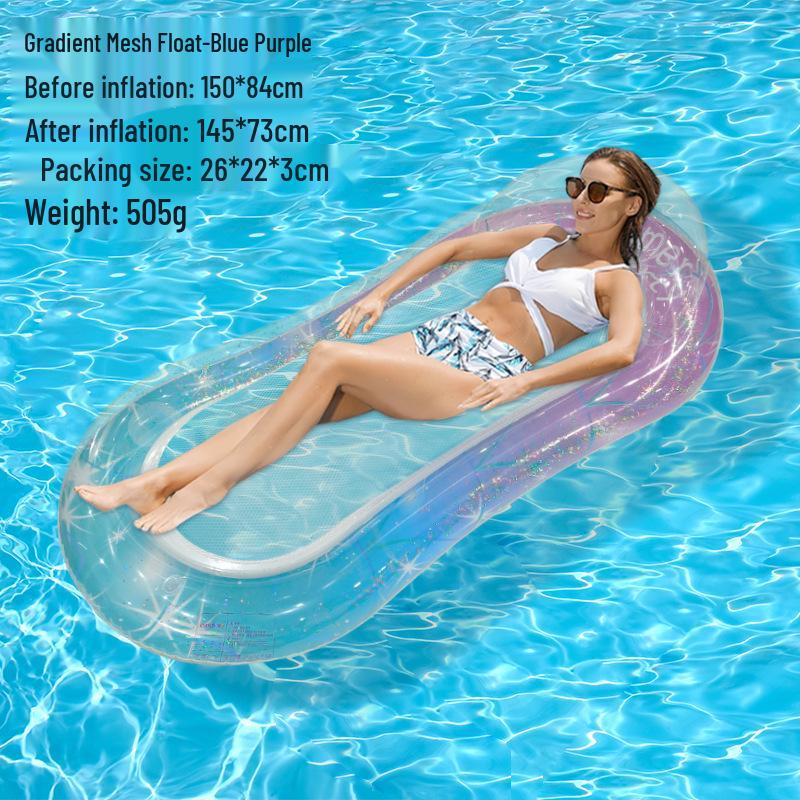 Inflatable Summer PVC Floating Bed with Sunshade and Backrest
