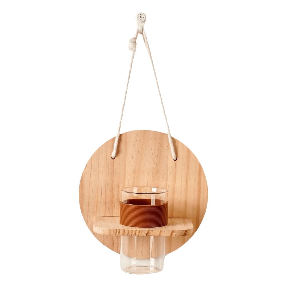 Wooden Wall Hanging Planter Holder Home Ornaments Hydroponic Planter Shelf Hydroponics