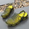 Men's Slippers Summer and Autumn Jelly Shoes Breathable Beach Cool Slippers Light and Non-slip Large Size Men's Translucent Hole Shoes