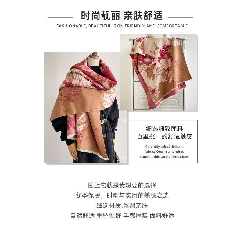 Women S Jacquard Faux Cashmere Scarf Winter Warm Thick Versatile Shawl