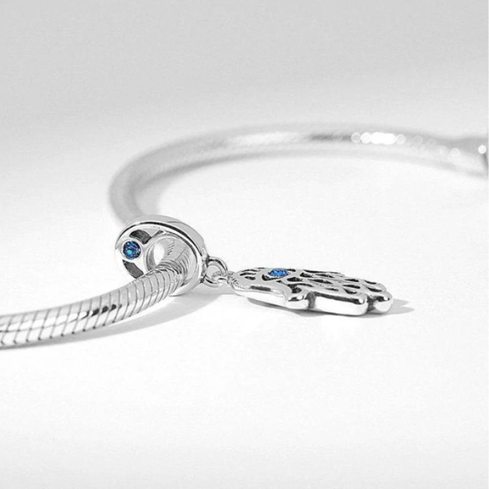 925 Silver Eye of Greece Devil Pendant Charm Bead for DIY Women Jewelry Bracelet Necklace