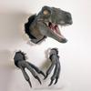 Wall Mounted Dinosaur Sculpture Wall Art Life-like Bursting Dinosaur Bust Hanging Prop Replica Resin Hanging Ornament