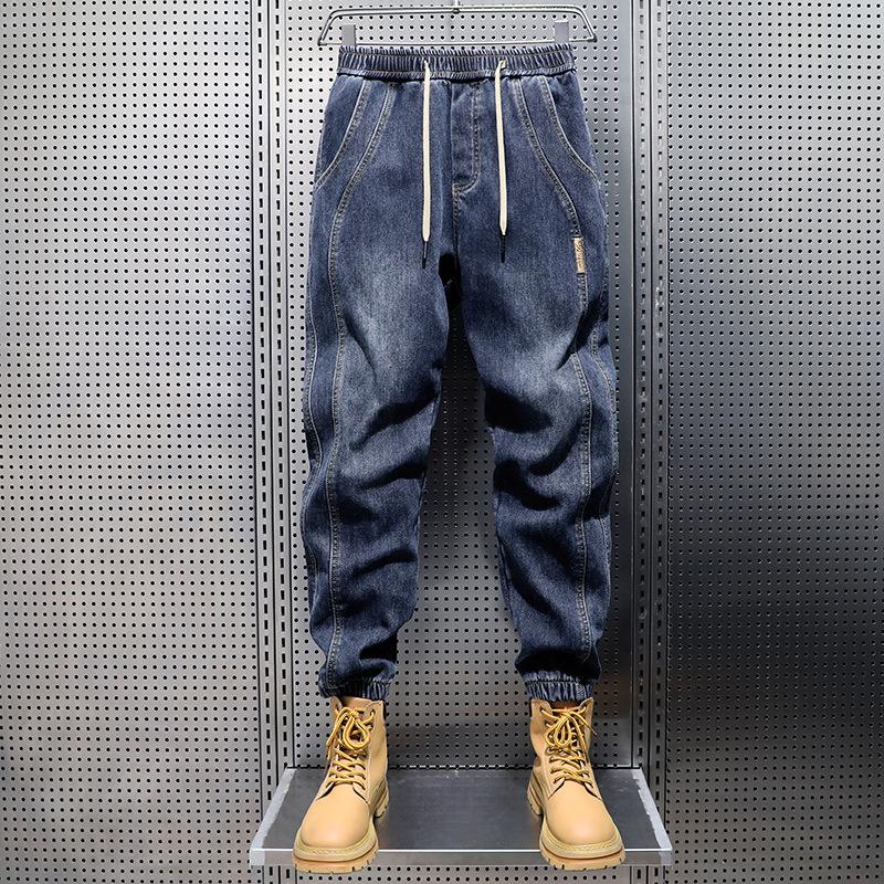 Herren Haremsjeans Lose Hip Hop Hose Washed Denim Jeans Hose Mann Jogger Hose Herrenhose Harajuku Cargo Jeans Freizeithose