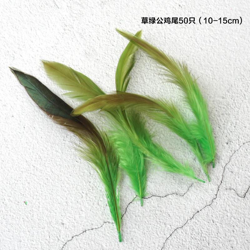 50Pcsdiy Ornaments Crafts Christmas Masks Stage Performance Costumes Colored Chicken Feather Cat Stick Feather