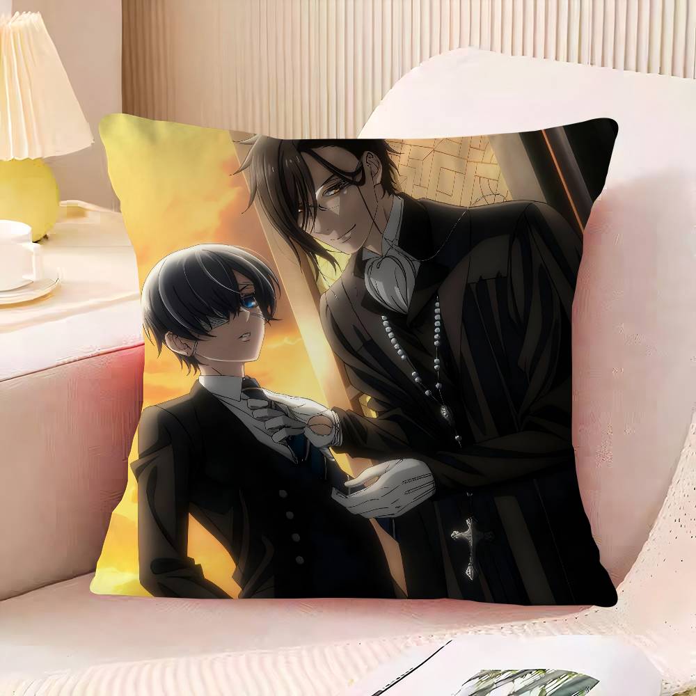 B-Black B-Butler Maple Design Cushion Cover Happy Autumn Harvest Decor Holiday Decorati Pillow Cover