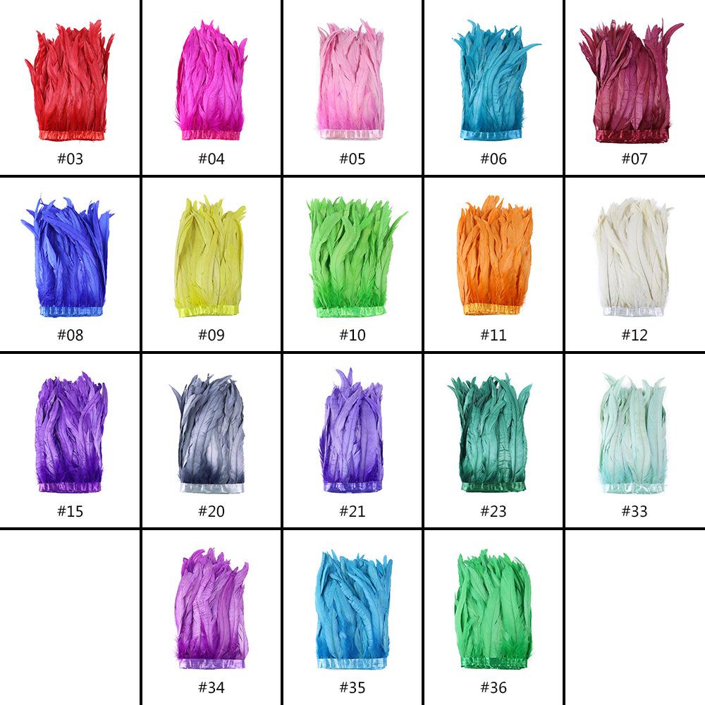 25-30Cm Dyeing Purple Tail Cloth Edge Clothing Accessories Pendant Handicraft Material Chicken Feather Cloth Belt Diy