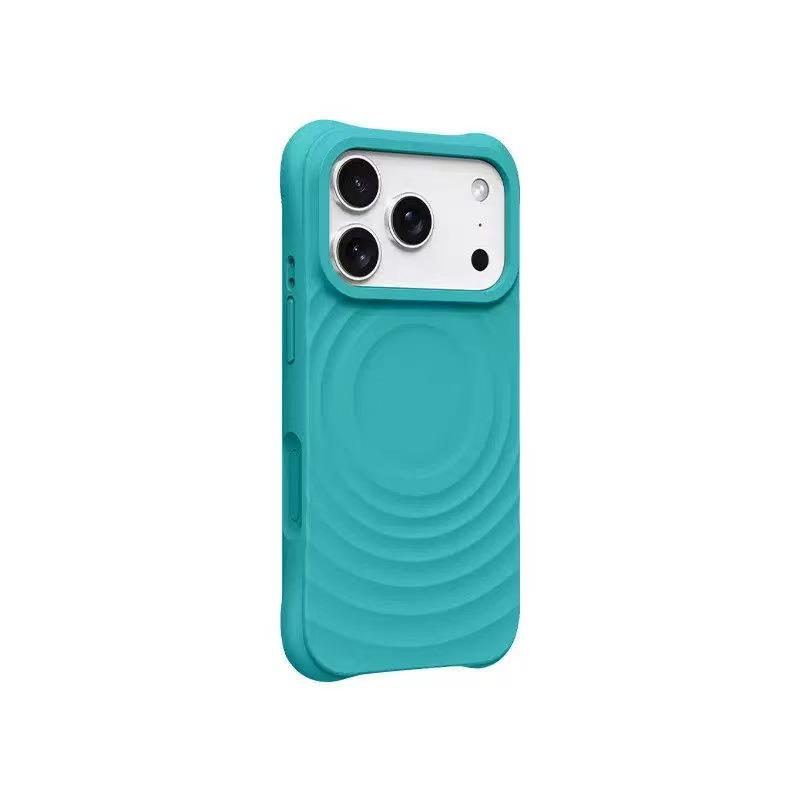 G-Dragon Style Magnetic iPhone Case: Solid Color Silicone with Wave Pattern iPhone 17 Air