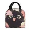 Night Black Cat On The Clouds Insulated Lunch Bag for Women Children Portable Food Boxes Thermal Lunch Box Tote