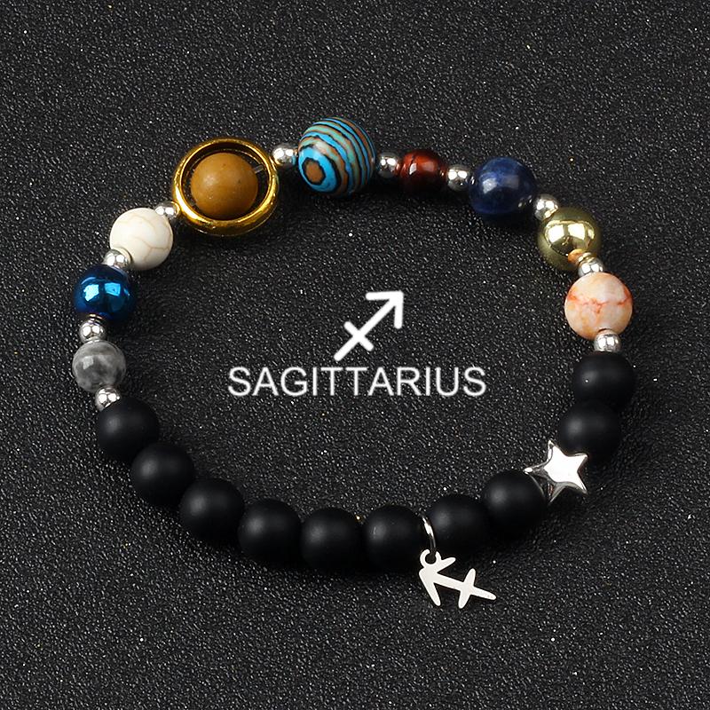 Solar System Galaxy Planets Bracelets for Women Women Zodiac Virgo Cancer Leo Libra 12 Constellation Charm Bracelet Jewelry Gift