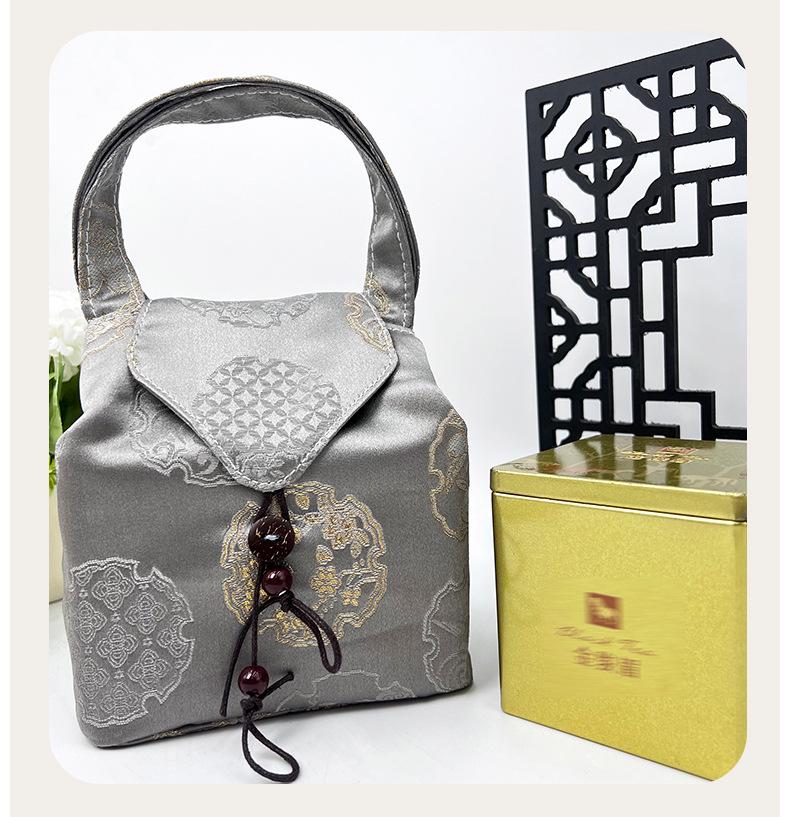 Brocade Tea Set Storage Bag: Portable, Customizable Cloth Bag for Tea Can Storage