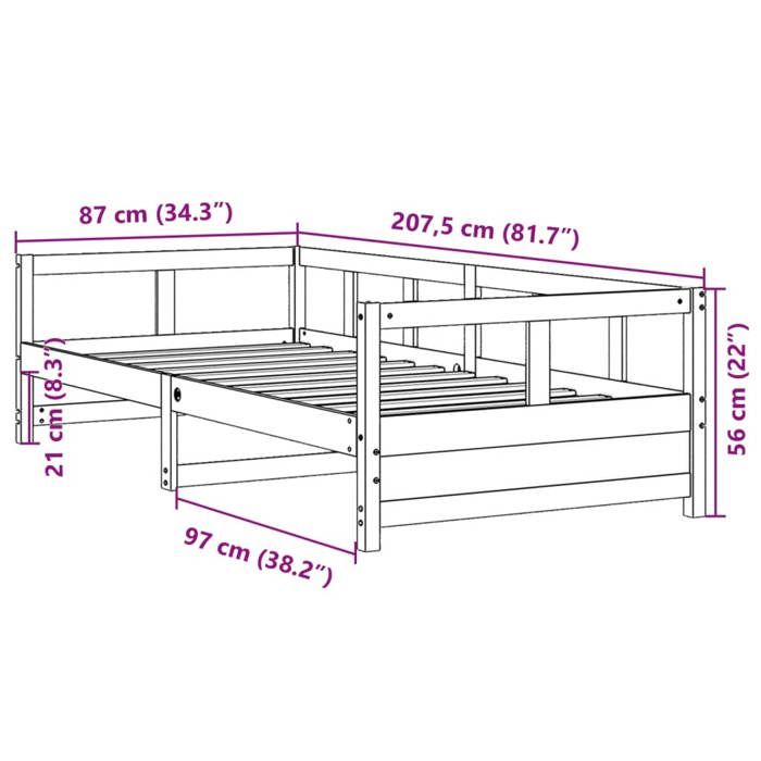VidaXL Lit de jour avec matelas 80x200 cm bois de pin massif 3321047