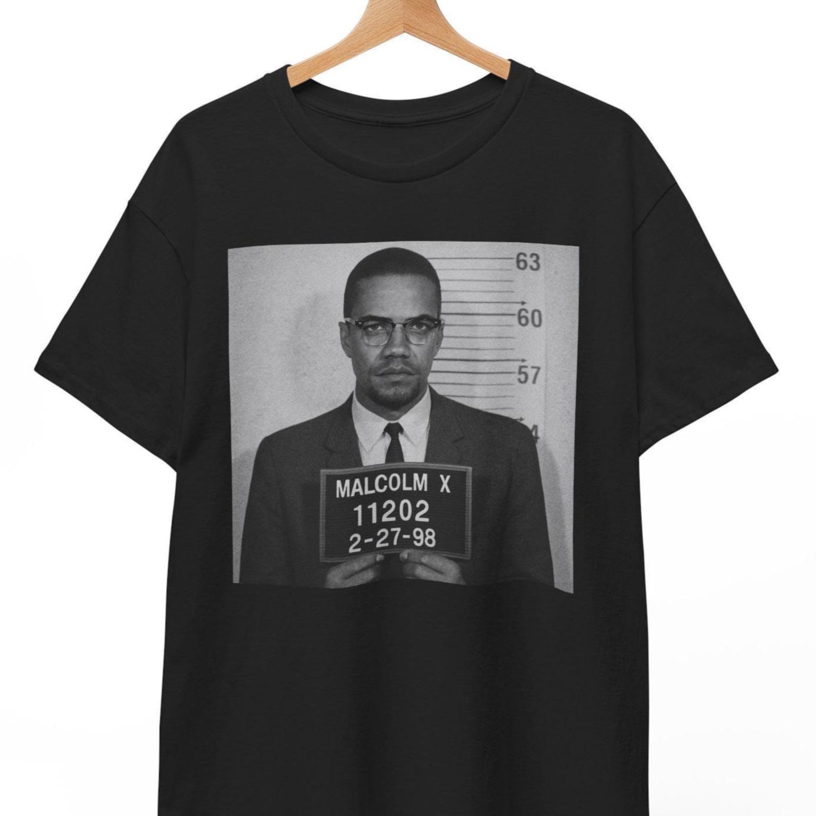 Malcolm X Mugshot T-Shirt: Retro Civil Rights Meme Tee M