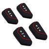 4PCS Car Key Cover Black Color Non Slip Textured Scratch Proof Soft Silicone Protective Key Fob Case