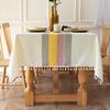 Battilo Linen Tablecloth Rectangular Tables Cloth With Tassel Waterproof Coffee Desks Cover for Dining Table Wedding Decor